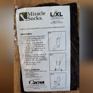 Miracle Socks L/XL Unisex pair Black sz M 10-12.5, W 10-13.5